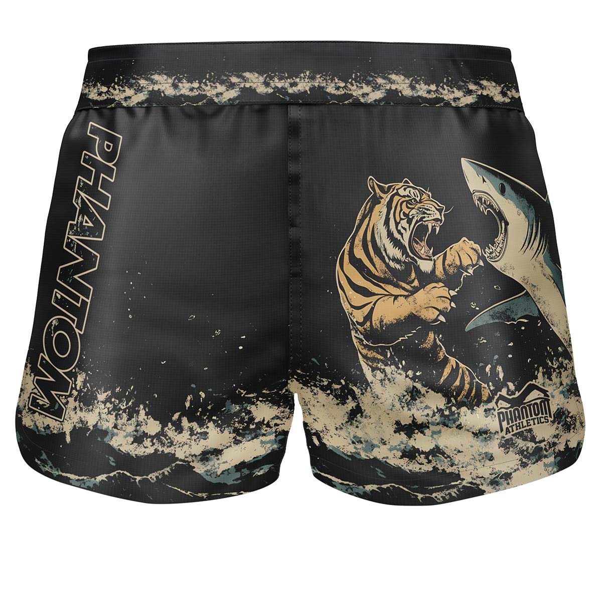 Die Phantom Athletics Fightshorts Fusion R Tiger vs Shark vereinen außergewöhnliches Design mit maximaler Funktionalität für MMA, Grappling und Kickboxen. Das leichte, widerstandsfähige Material sorgt für uneingeschränkte Bewegungsfreiheit bei jedem Schlag und Takedown.