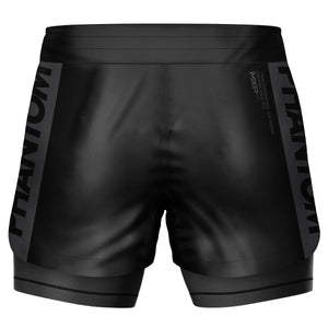 Fightshorts FUSION 2in1 Apex - Schwarz/Grau