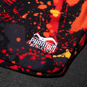 Die FUSION Splatter Red Shorts vereinen ein auffälliges rotes Splatter-Design mit einem sportlichen Schnitt, ideal für Kampfsportarten wie Grappling, BJJ und Ringen. Das Material bietet Strapazierfähigkeit und Komfort für anspruchsvolle Trainingsbedingungen.