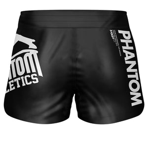 Phantom Fightshorts Fusion. Ultimative Shorts für deinen Kampfsport. IDeal für MMA, Muay Thai, BJJ, Ringen und mehr. In schwarzem Design mit großem Phantom Logo.