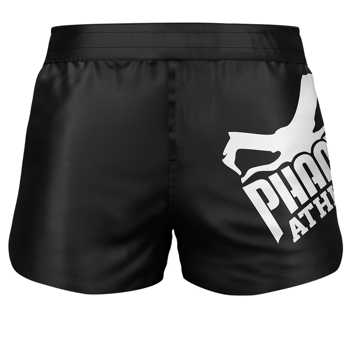 Phantom Fightshorts Fusion 2in1. Ultimate shorts for your martial arts. Ideal for MMA, Muay Thai, BJJ, wrestling and more. In black design with large Phantom logo.