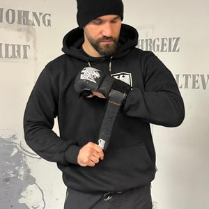 Phantom Athletics Hoodie Germany Black mit großem Logo und robustem Stoff, ideal für Training, Regeneration und Freizeit. Funktional und stylisch.