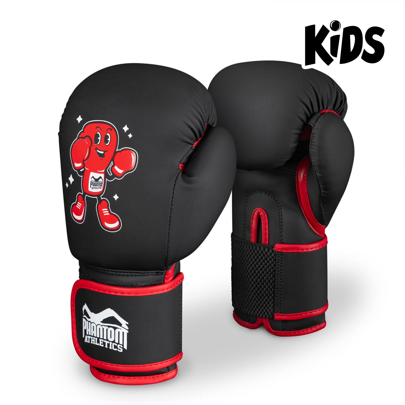 Phantom Athletics Kinder Boxhandschuhe Punchy, ideal für junge Kampfsportler im Boxen, Kickboxen und Muay Thai. Diese hochwertigen Handschuhe bieten optimalen Schutz, Komfort und eine ergonomische Passform für sichere und effektive Trainingseinheiten.