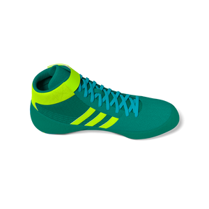 Leichte und flexible Wrestling-Schuhe in Kindergröße – adidas Havoc in Neon-Grün für maximale Kontrolle und Performance auf der Matte.
