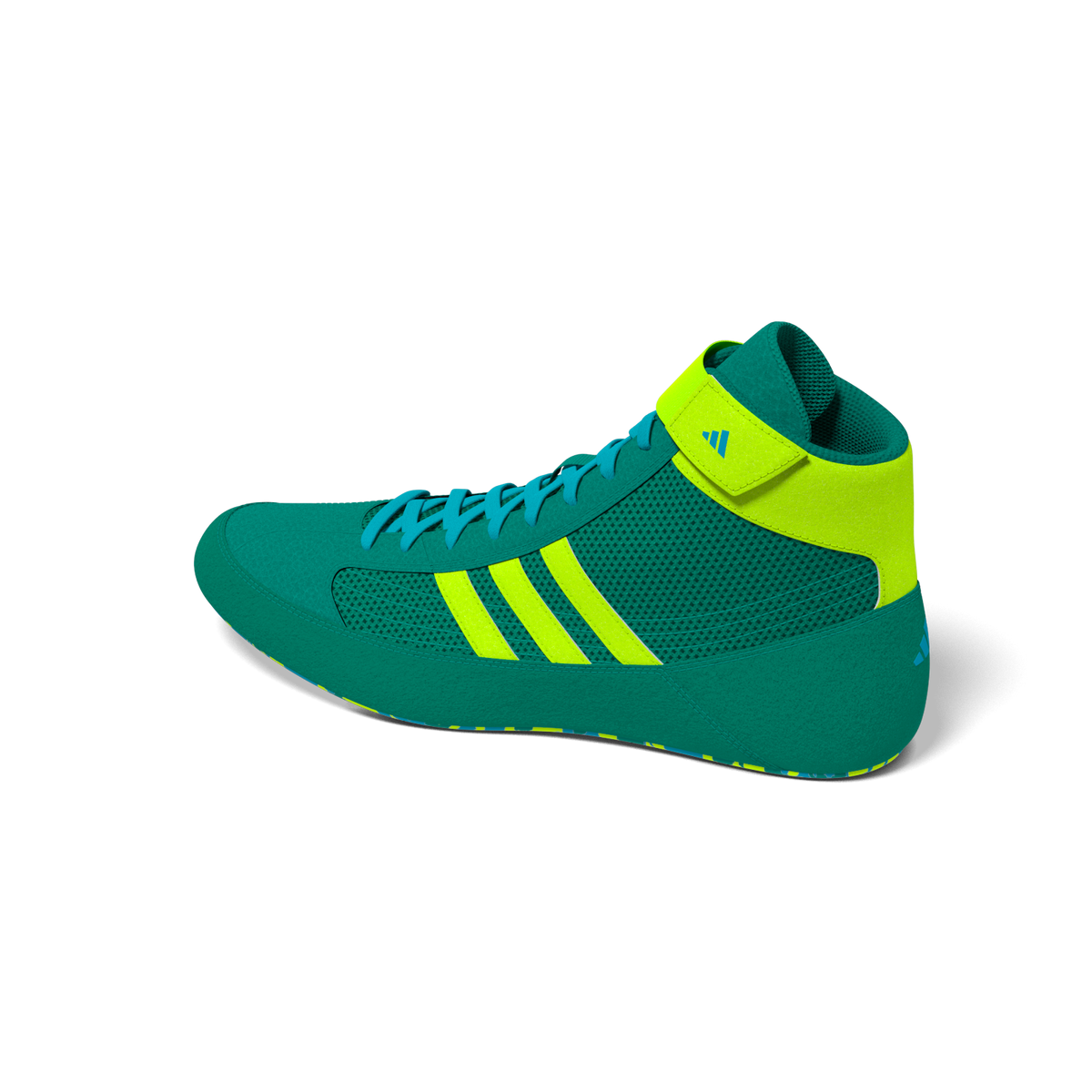 adidas Havoc Kinderschuhe in Neon-Grün – rutschfeste Sohle und hoher Tragekomfort für Einsteiger und fortgeschrittene Ringer.