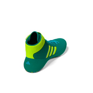 Robuste Kinder-Ringerschuhe von adidas in Neonfarben – entwickelt für Stabilität und Wendigkeit beim Grappling, Ringen und Jiu-Jitsu.