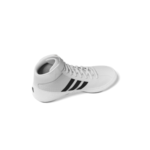 Weiße adidas Wrestling-Schuhe für Kinder – rutschfeste Außensohle und sicherer Sitz für präzise Bewegungen beim Ringen und Grappling.