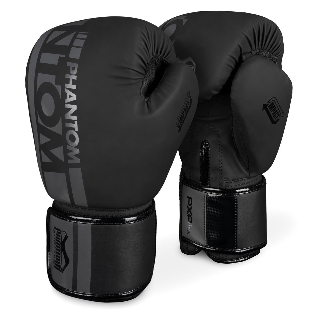 Phantom Athletics APEX Boxhandschuhe Schwarz/Grau – hochwertiger, gepolsterter Trainingshandschuh für Boxen, Kickboxen, MMA und Muay Thai mit stabilem Handgelenk-Support und veganem PU-Material. Perfekt für Sparring, Sandsack-Training und Pratzenarbeit.