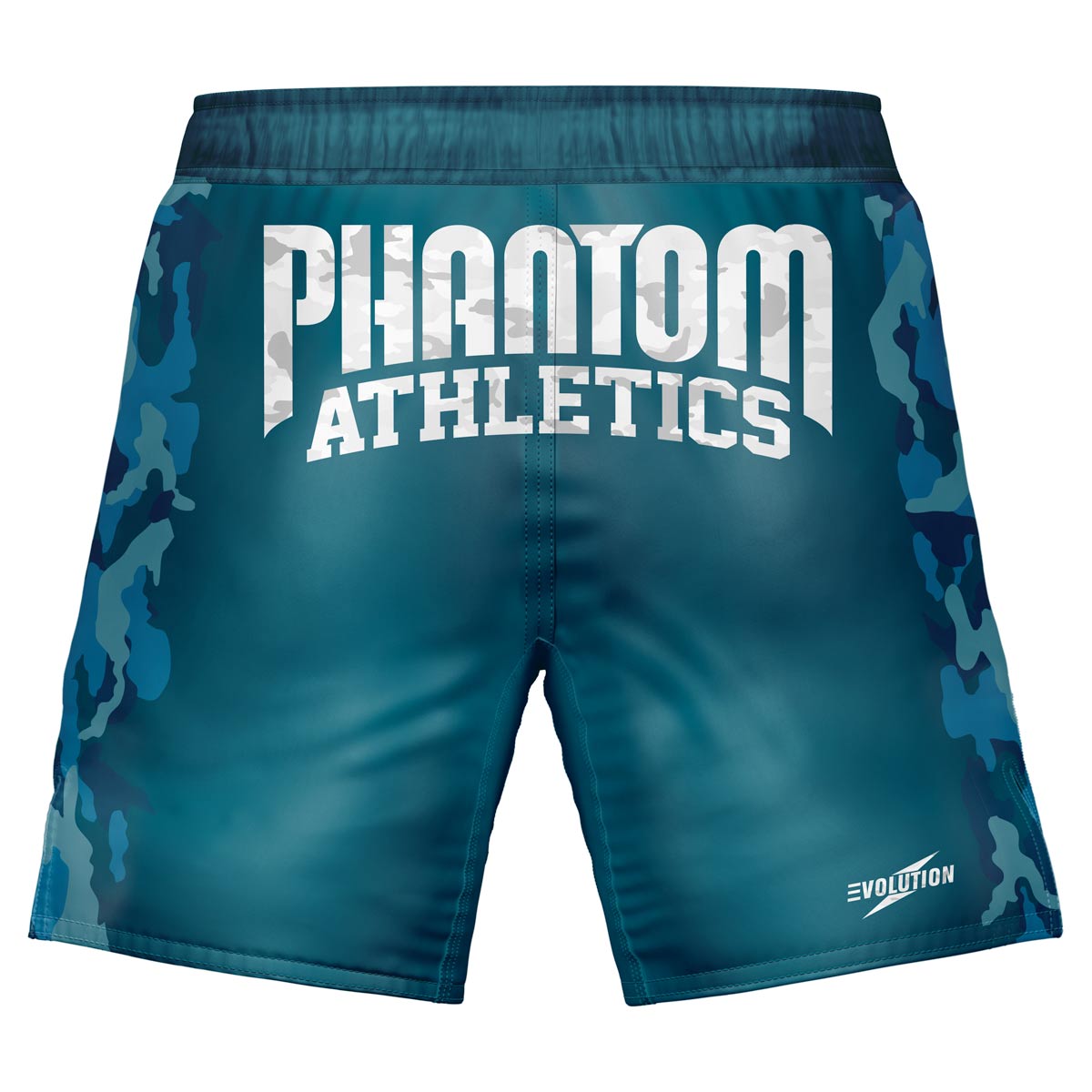 Phantom EVO MMA Fightshorts. Im Warfare Design mit navy blauen Camo Elementen.