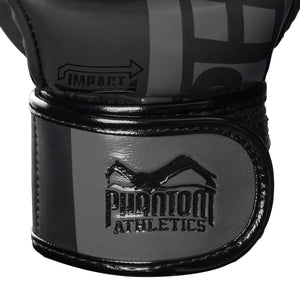 Phantom Athletics APEX MMA Gloves – stylisch mattes Schwarz-Grau, 100% vegan und langlebig: bestens geeignet für MMA, BJJ-Sparring, Kickboxen oder Muay Thai. Kombination aus Schutz, Komfort und Alltagstauglichkeit.