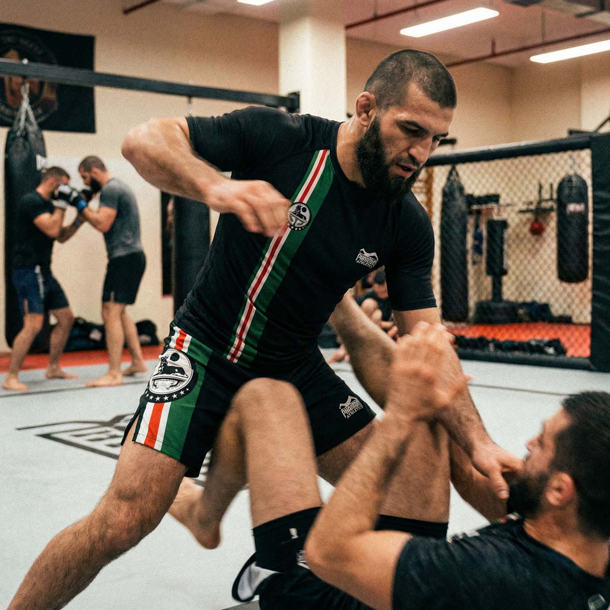 Rashguard Team Chechnya - Schwarz/Grün