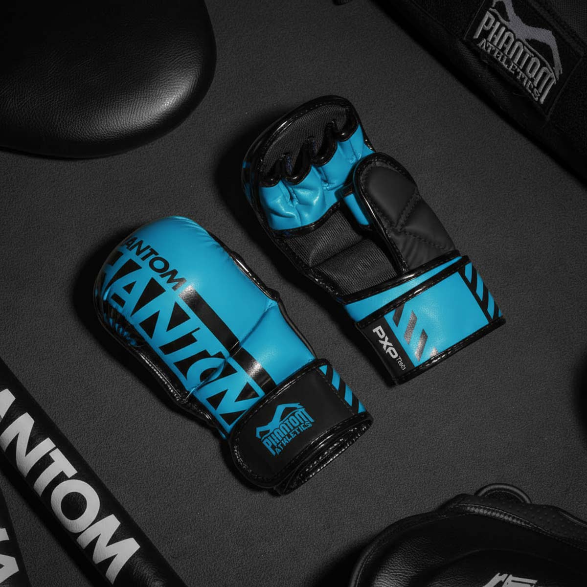 MMA Sparring Handschuhe APEX - Neon Blau