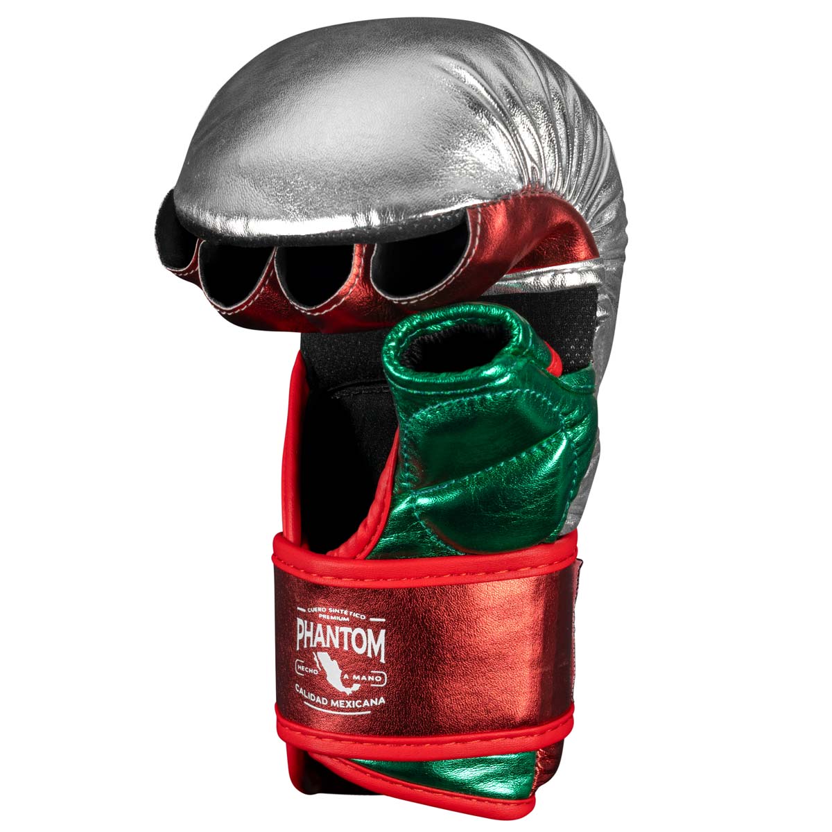 Phantom Athletics MMA Gloves MEXICO – starke Polsterung und stabiler Klettverschluss für sicheren Halt und optimale Schlagkraft bei Training und Sparring. Ideal für Techniktraining, Sparring oder Grappling-Sessions. 100 % veganes PU-Material für langlebige Performance.