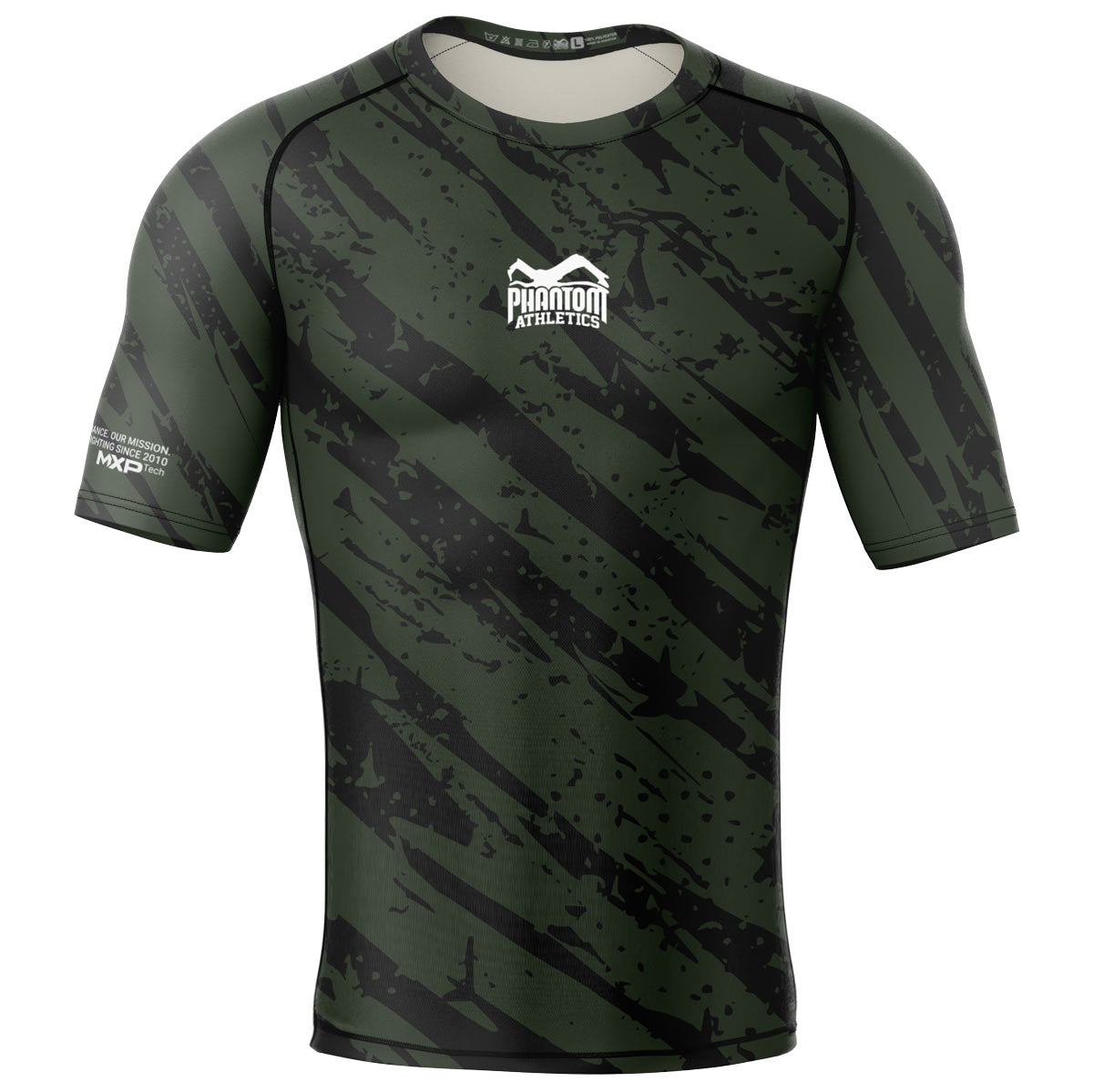 Phantom MMA Rashguard für deinen Kampfsport. Überragende Qualität und Tragekomfort vom Marktführer. Hier im brandneuen schwarz/grünen Camo Tiger Design. 