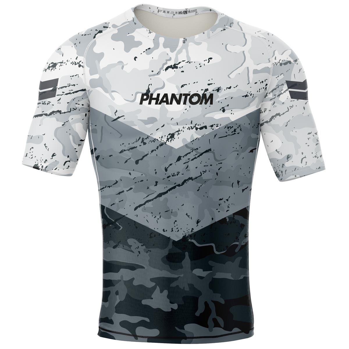Phantom Rashguard for your martial arts. Tight-fitting compression top for MMA, BJJ, wrestling, Muay Thai and other fight sports.