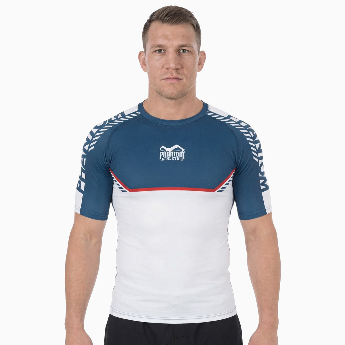 Hochwertiger Rashguard von Phantom Athletics in Blau, ideal für intensives MMA, Grappling und Jiu-Jitsu Training. Der enganliegende Kompressionsschnitt sorgt für optimale Bewegungsfreiheit und schützt die Haut bei Sparring und Bodenkampf.