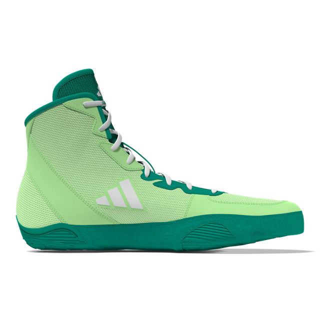 Diese Neon-grünen Adidas Adizero Ringerschuhe sind nicht nur funktional, sondern auch ein echter Hingucker. Ideal für Ringer, Grappler und MMA-Athleten, die Wert auf Performance und Stil legen.