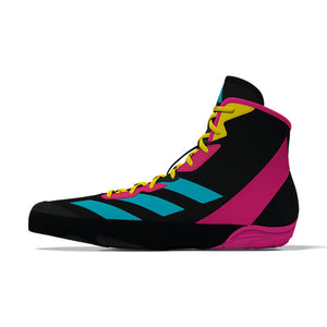 Mit den Adidas Adizero Ringerschuhen in Schwarz und Pink erhältst du ein hochwertiges Schuhwerk für dein Training. Die atmungsaktive Oberfläche und robuste Sohle bieten Komfort und Halt für intensives Ringen, Grappling und MMA.