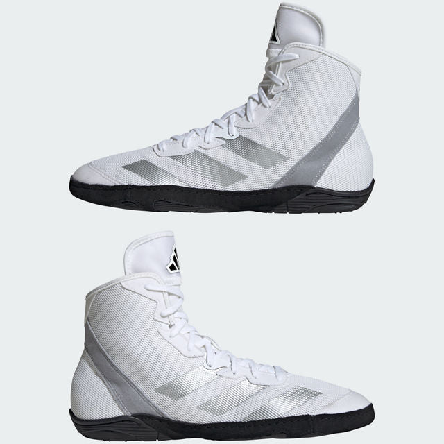 Perfekte Passform und Stabilität zeichnen die Adidas Adizero Wrestling-Schuhe aus – entwickelt für intensives Kampfsport-Training und Wettkämpfe.