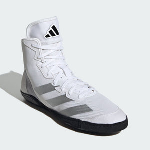 Leichte und robuste Wrestling-Schuhe für professionelle Kämpfer im Bereich Grappling, Jiu-Jitsu und MMA. Adidas Adizero Weiß kombiniert Komfort und Performance.