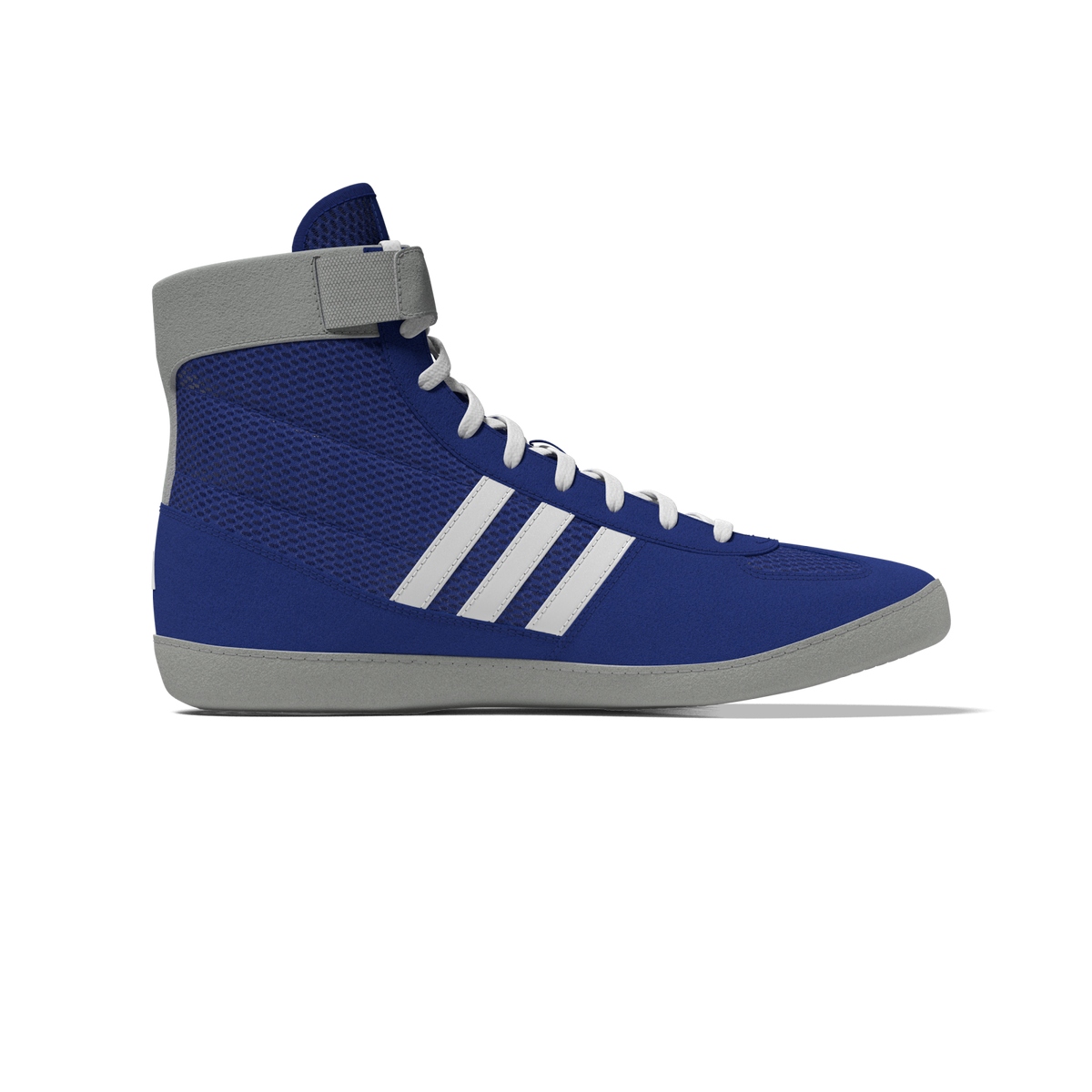 Hochwertige Adidas Wrestling-Schuhe Combat Speed 4 in Blau mit rutschfester Sohle für sicheren Halt beim Training und Wettkampf.