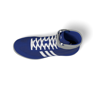 Sportliche Wrestling-Schuhe Adidas Combat Speed 4 in Blau mit innovativem Design und optimaler Unterstützung bei Kampfsportarten.
