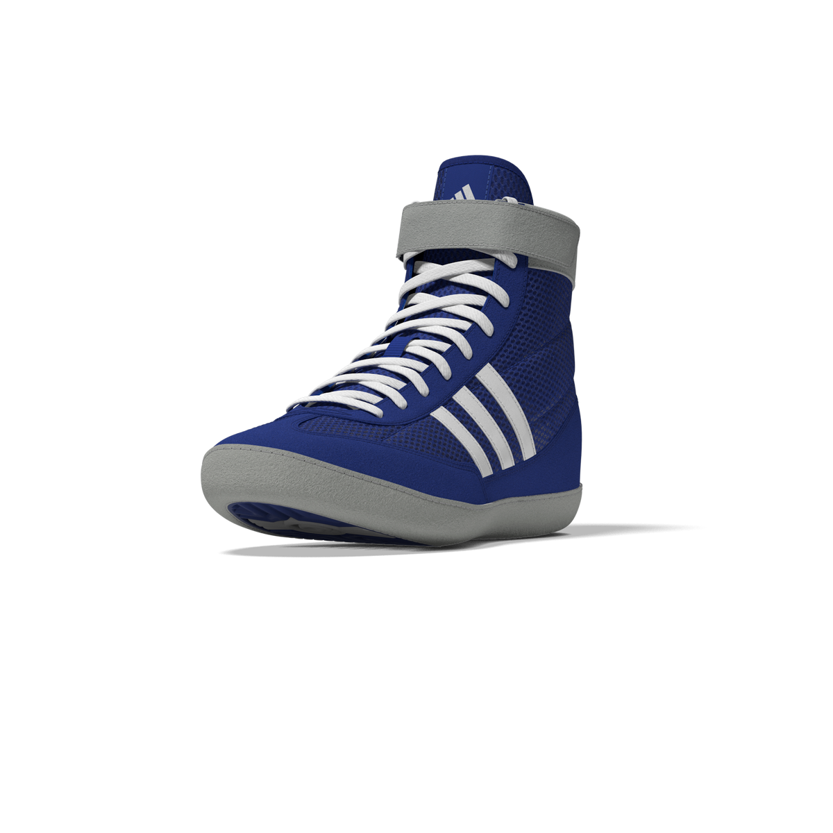 Leichte und robuste Wrestling-Schuhe von Adidas in Blau, ideal für intensives Kampfsporttraining und Sparring im Bereich Jiu-Jitsu und Muay Thai.