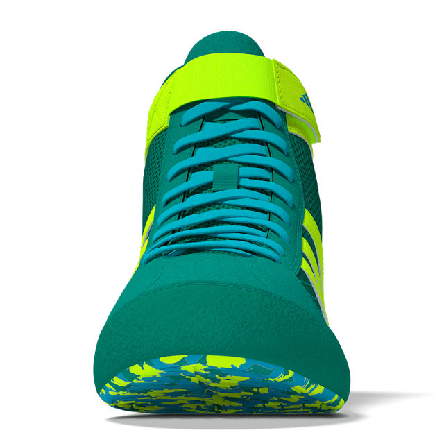 adidas Ringerschuhe in auffälligem Grün – rutschfeste Sohle und flexibles Design für Training und Wettkampf im Kampfsport.