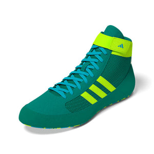 Grüne adidas Ringerschuhe mit klassischem Look – entwickelt für Technik, Kraft und Beweglichkeit im Stand- und Bodenkampf.