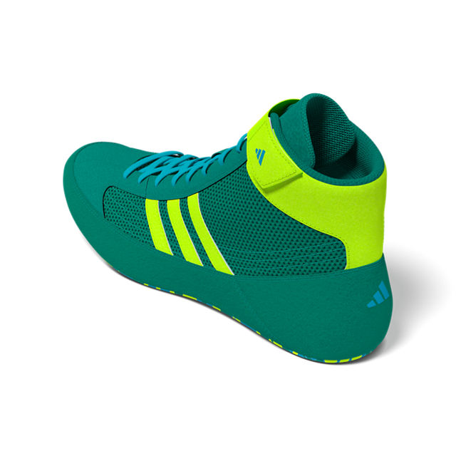 Grüne adidas Wrestling-Schuhe – perfekter Halt, atmungsaktives Obermaterial und hoher Tragekomfort für Kampfsporttraining auf jedem Level.