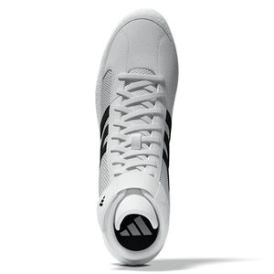 Klassische adidas Ringerschuhe in Weiß/Schwarz – perfekt für Techniktraining, Sparring und Wettkampf im Ringen oder Jiu-Jitsu.