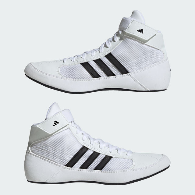 Rutschfeste und langlebige adidas Ringerschuhe – Weiß-Schwarz Design für ambitionierte Kampfsportler und Nachwuchsathleten.