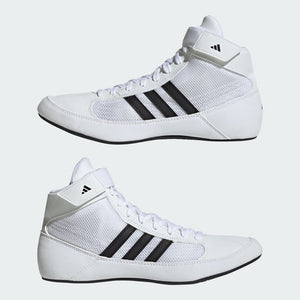 Rutschfeste und langlebige adidas Ringerschuhe – Weiß-Schwarz Design für ambitionierte Kampfsportler und Nachwuchsathleten.