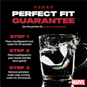 SAFEJAWZ Mundschutz mit Venom-Motiv – ideal für Boxen, MMA und andere Kontaktsportarten. Anatomisch geformt und leicht anzupassen.