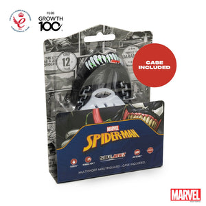 Professioneller Kampfsport-Zahnschutz von SAFEJAWZ mit Venom-Grafik aus dem Marvel-Universum – auffällig, sicher und bequem im Mund.