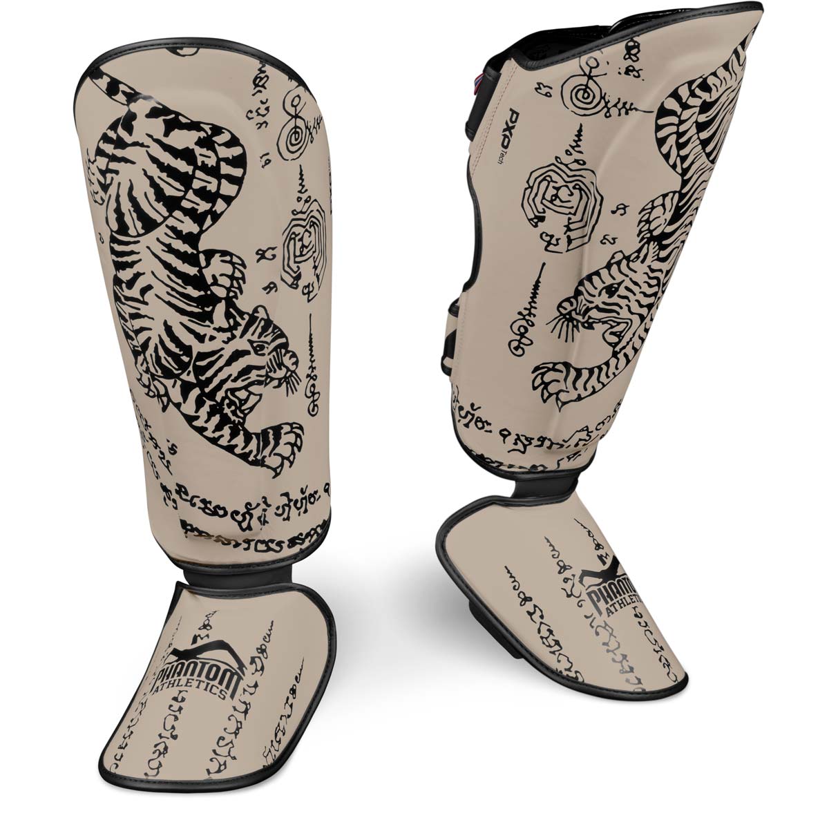 Hochwertige Schienbeinschoner in Sandfarbe von Phantom Athletics – ideal für Muay Thai, Kickboxen und MMA. Bieten effektiven Schutz, sicheren Sitz und volle Flexibilität bei jedem Kampfsporttraining.