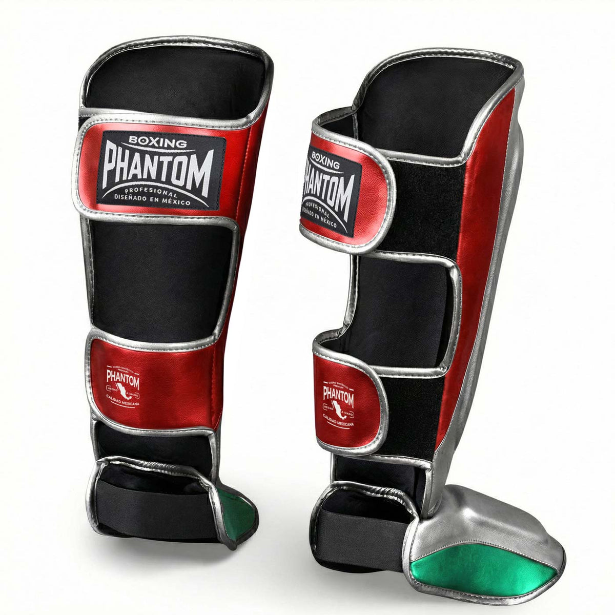 Premium Kampfsport‑Schienbeinschützer von Phantom Athletics im dynamischen Mexico‑Design, ideal für Techniktraining, Sparring und starke Trainingseinheiten. Die sicheren Klettverschlüsse und langlebige Verarbeitung gewährleisten festen Halt und zuverlässigen Schutz für Schienbein und Spann beim Training.