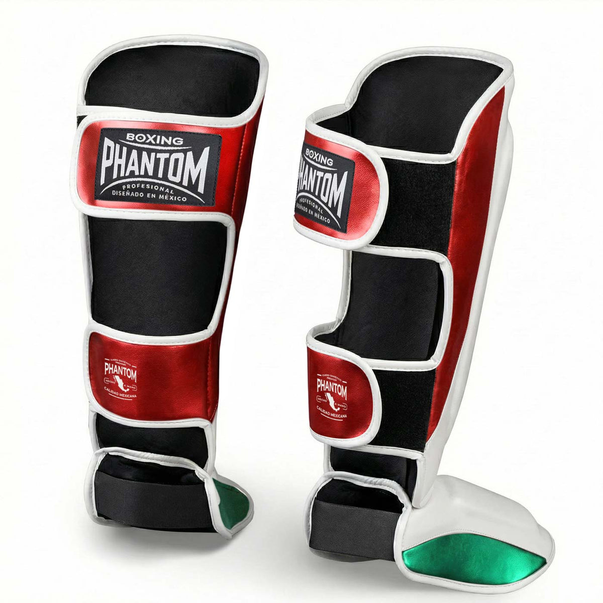 Premium Kampfsport‑Schienbeinschützer von Phantom Athletics im dynamischen Mexico‑Design, ideal für Techniktraining, Sparring und starke Trainingseinheiten. Die sicheren Klettverschlüsse und langlebige Verarbeitung gewährleisten festen Halt und zuverlässigen Schutz für Schienbein und Spann beim Training.