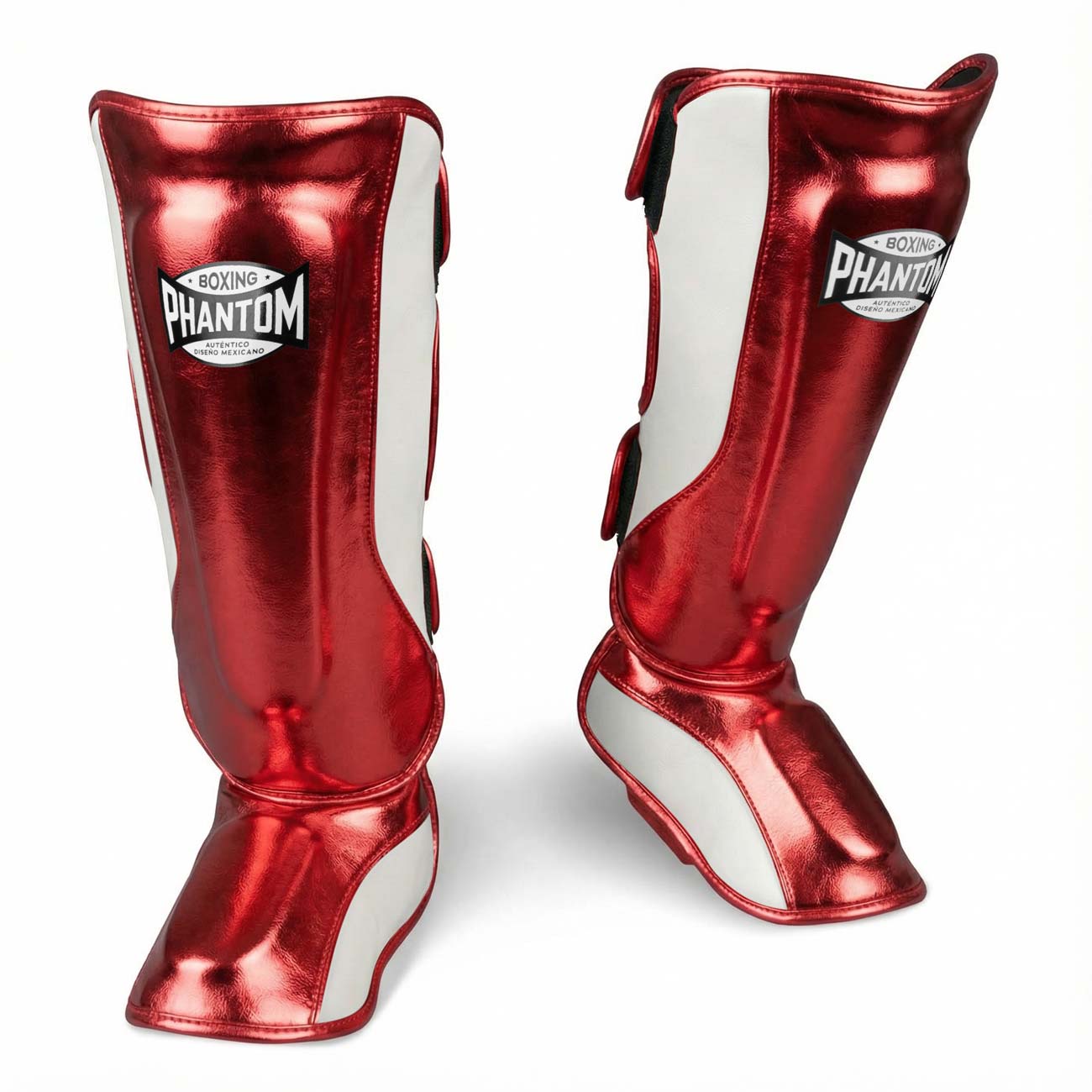 Hochwertige Phantom Athletics Shinpads MEXICO in Rot und Weiß, ideal für intensives Training im Muay Thai, Kickboxen und MMA mit zuverlässigem Schutz bei harten Kicks und Sparring‑Sessions. Die robuste Polsterung und ergonomische Passform sorgen für Komfort und Sicherheit im Gym sowie bei Technik‑Workouts.