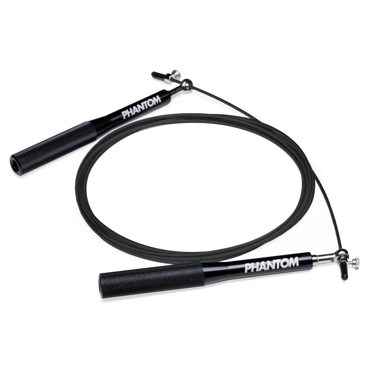 Hochwertiges Springseil Performance von Phantom Athletics – Metallgriffe und verstellbares Stahlseil für intensives Kampfsport‑ und Cardio‑Training.
