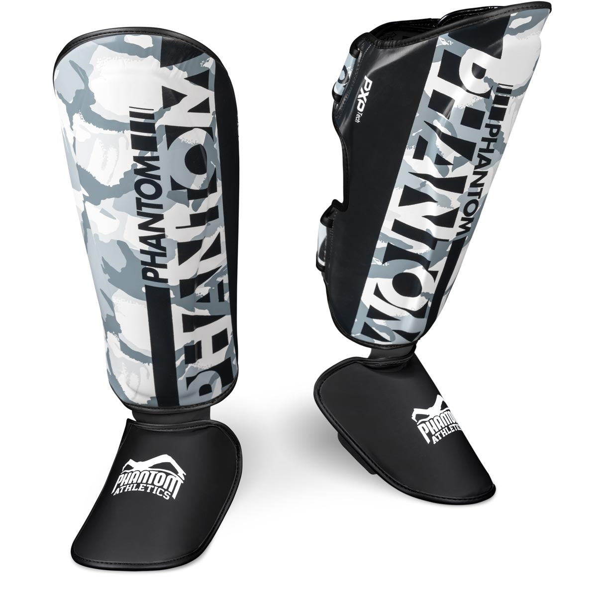 Phantom Athletics Schienbeinschoner Apex Striking Whiteout – ideal für Muay Thai, Kickboxen und MMA. Bieten optimalen Schutz und perfekte Passform für hartes Schlag- und Tritttraining.