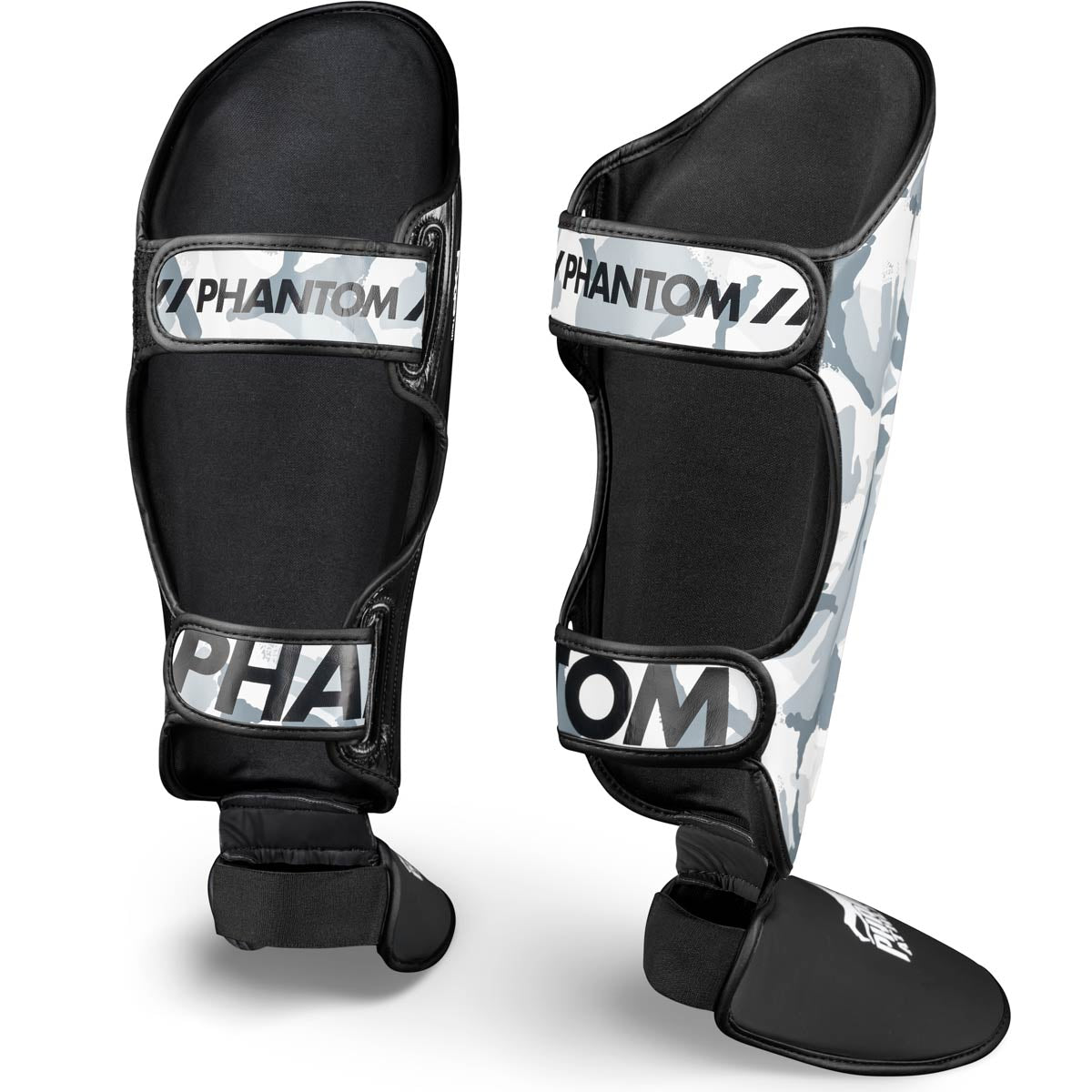 Die Phantom Athletics Apex Striking Schienbeinschoner Whiteout überzeugen durch robustes Material und starken Aufprallschutz. Perfekt für Sparring und intensives Kampfsport-Training.