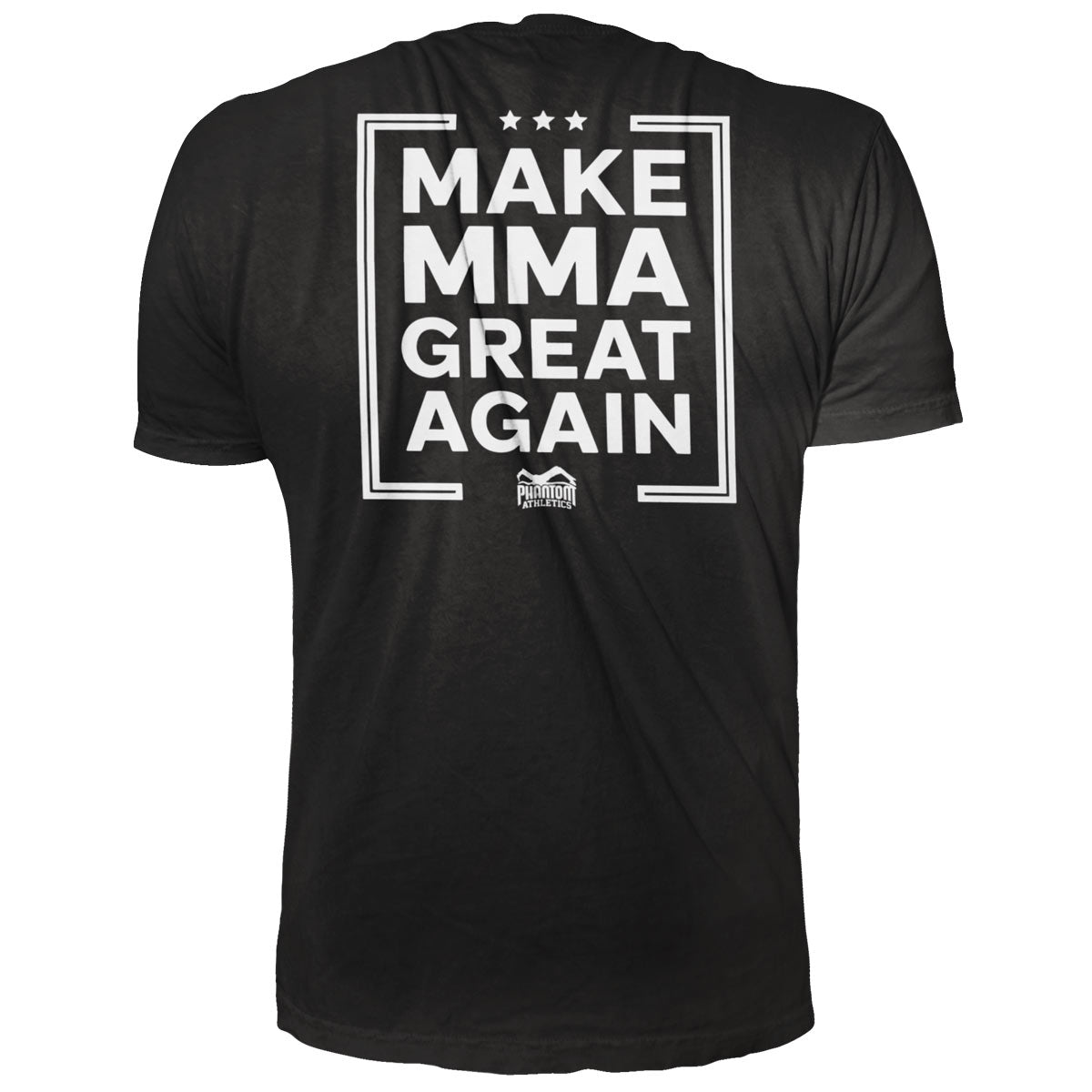 Schwarzes Phantom Athletics T-Shirt mit dem Statement &quot;Make MMA Great Again&quot;, ideal für alle Kampfsportfans. Hergestellt aus weichem, strapazierfähigem Material für Training und Freizeit.