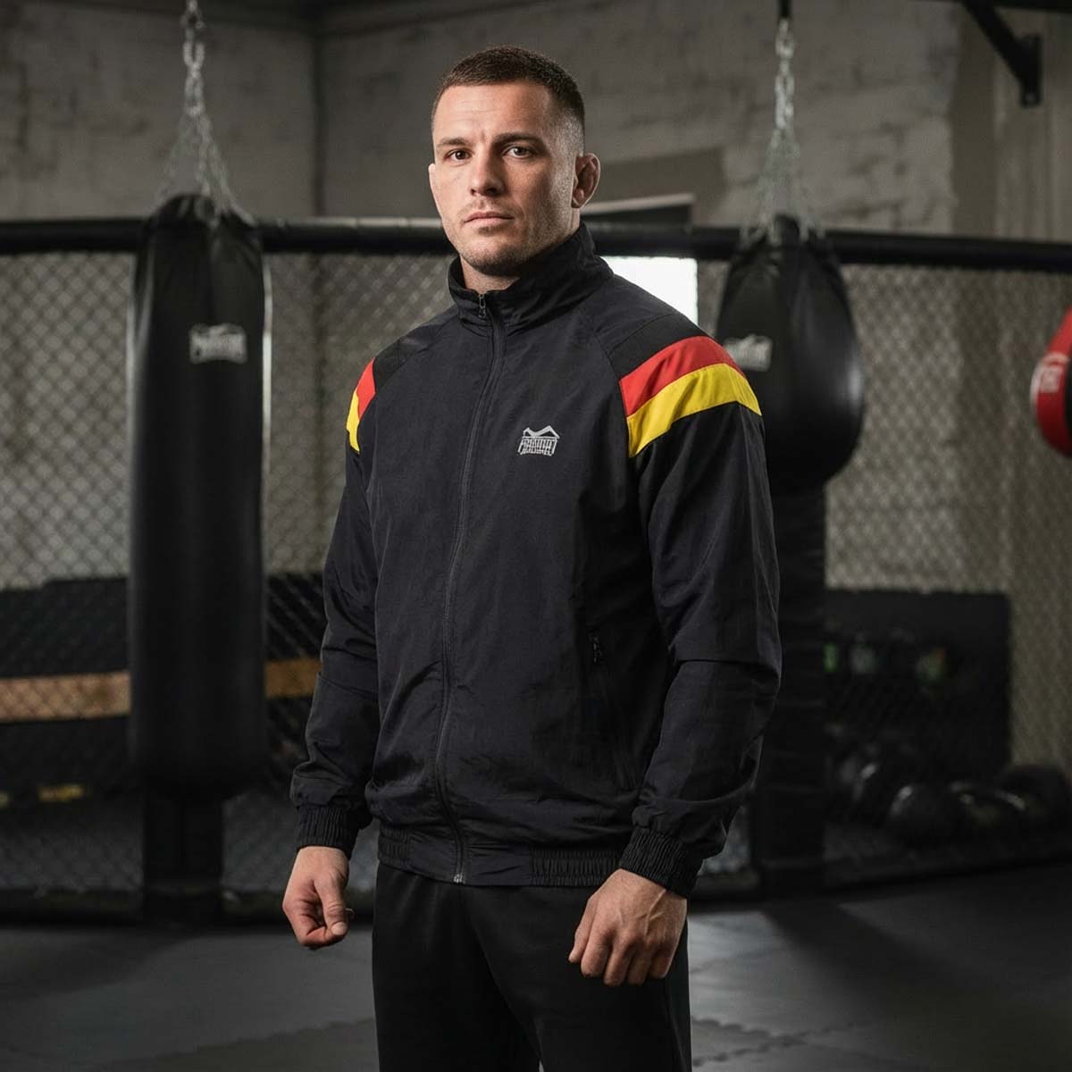 Komfortable Phantom Athletics Trainingsjacke DMC Team Germany mit lockerem Schnitt und schweißabsorbierendem Mesh, perfekt für MMA-Training und Gym-Workouts.