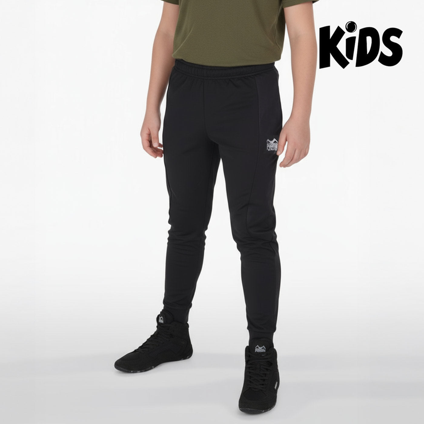 Phantom Athletics Kinder-Trainingshose Shadow – bequeme Jogginghose für junge Sportler mit elastischem Bund und geradem Schnitt, ideal für Training und Freizeit.