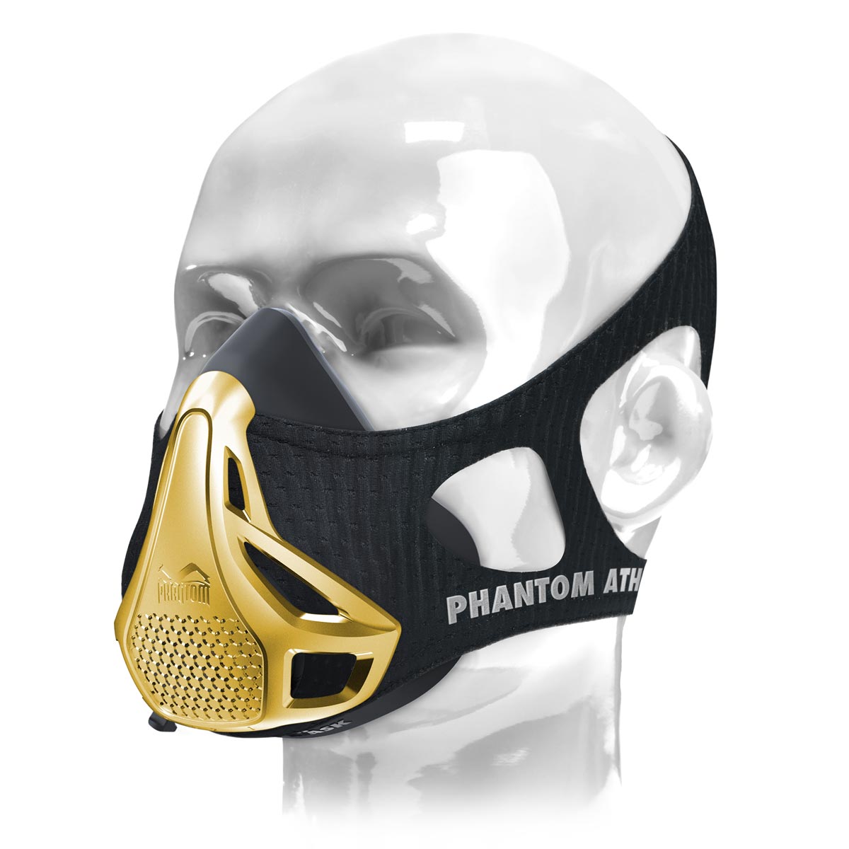 Masca de antrenament Phantom . Originalul. Patentat și acordat pentru a vă duce fitness-ul la următorul nivel. Acum într-o ediție limitată de aur.