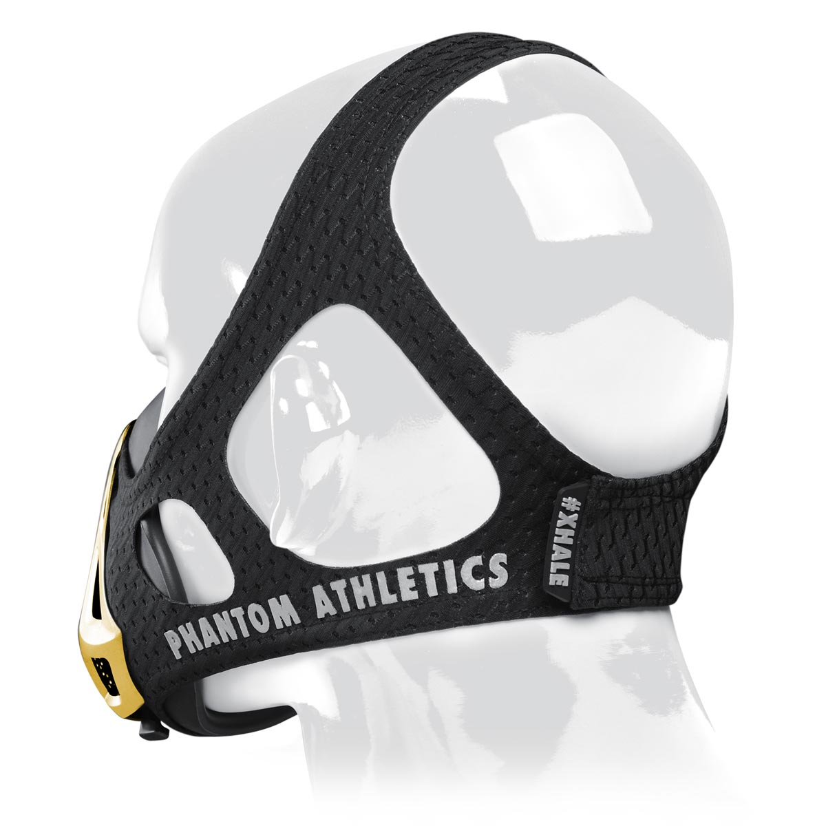 Die Phantom Trainingsmaske verfügt über ein patentiertes Kopfband um dir ein Maximum an Halt im Training zu geben. Jetzt in limitierter Gold Edition.