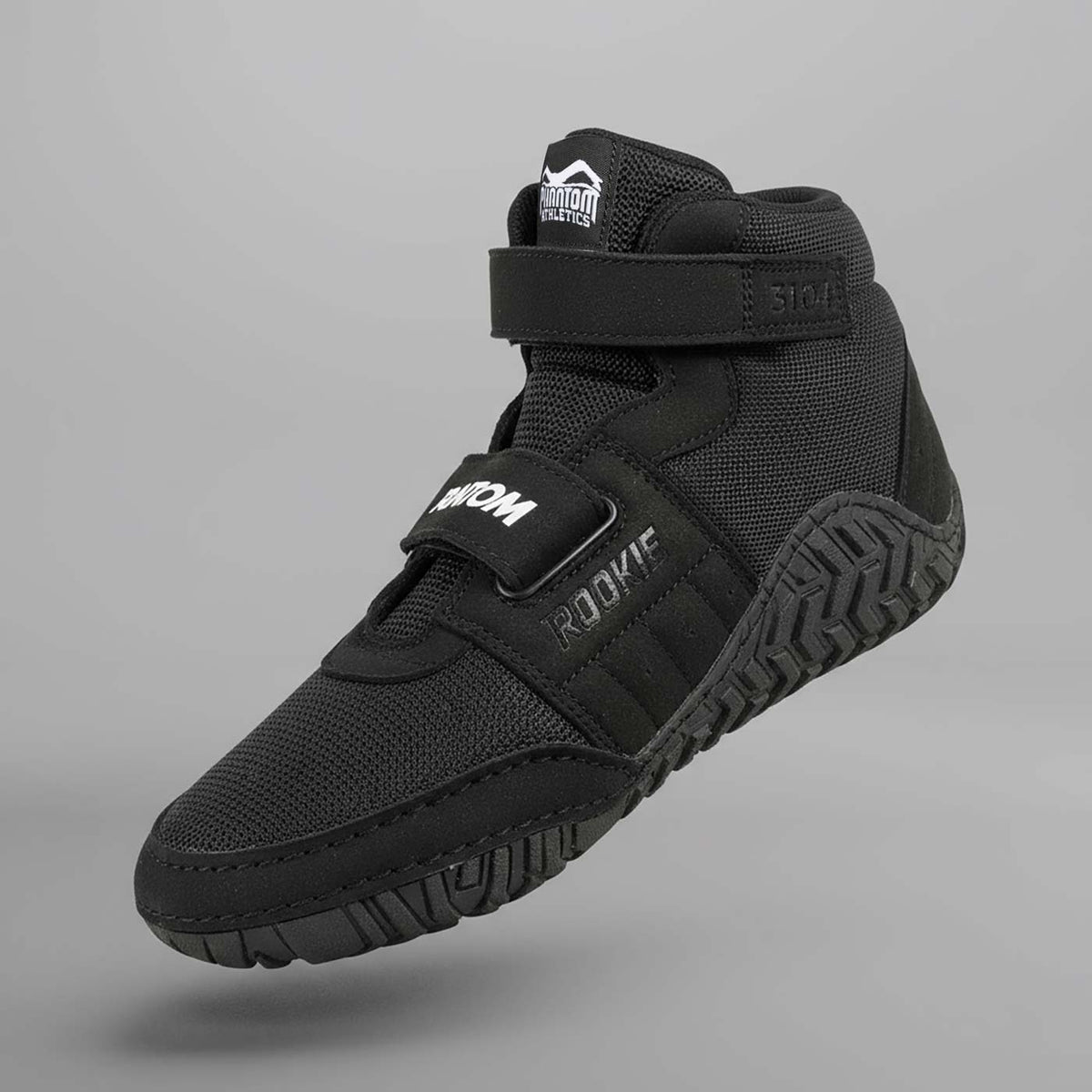 Kinder Ringerschuhe Phantom ROOKIE mit Klettverschluss - Schwarz