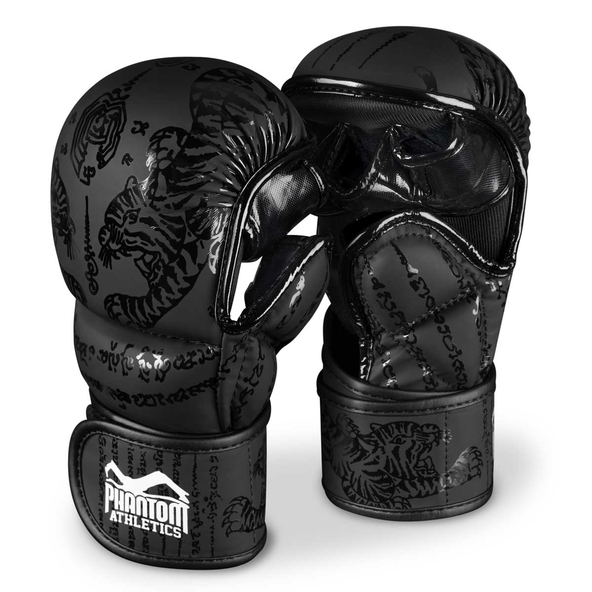 Sparringshandschuhe für MMA und Muay Thai mit schlichtem, thailändischem Tiger Design.