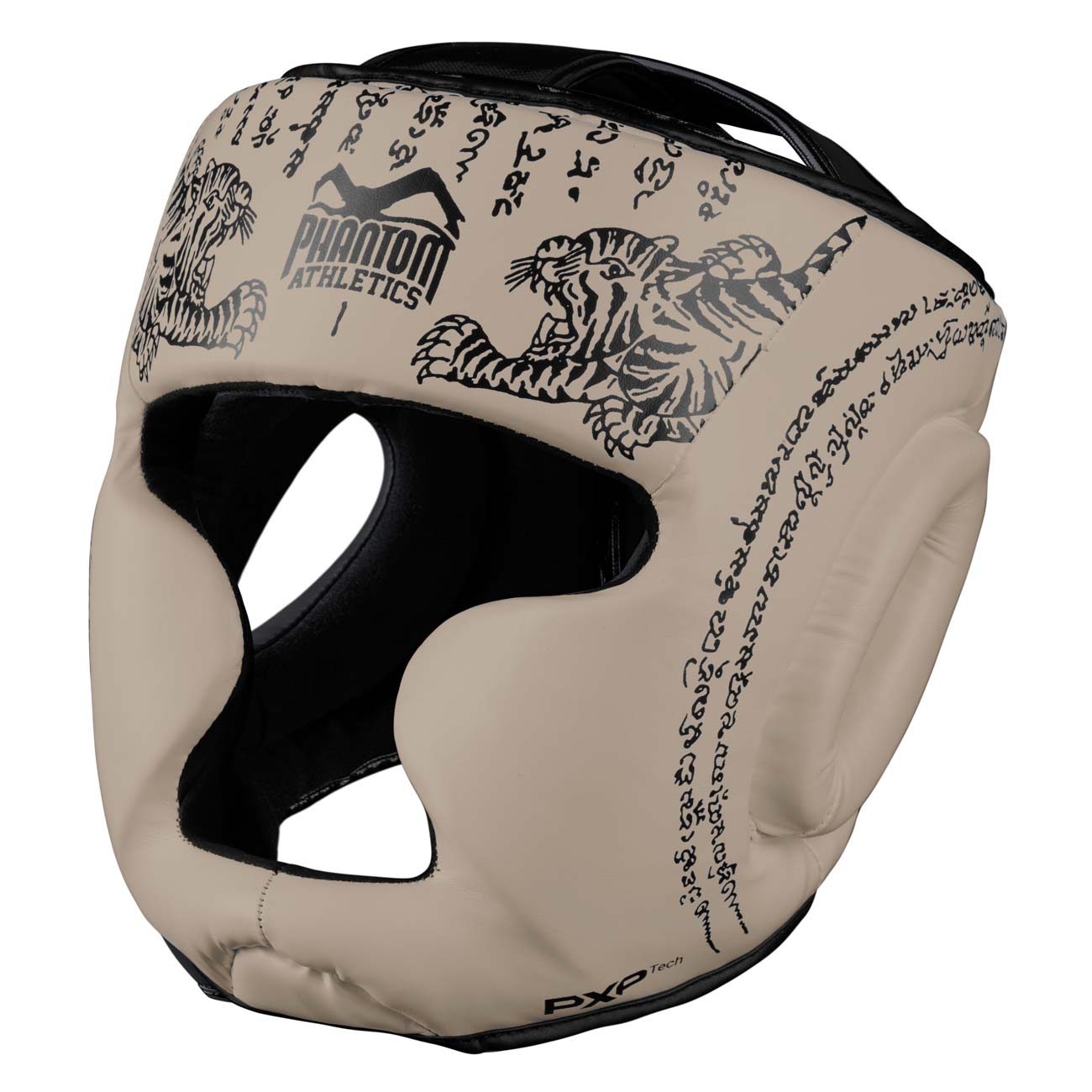 Hochwertiger Muay Thai Kopfschutz in Sandfarbe von Phantom Athletics – perfekt für Sparring im Kickboxen, MMA und traditionellen Thaiboxen. Bietet optimalen Schutz, hohen Tragekomfort und ein modernes Kampfsport-Design.